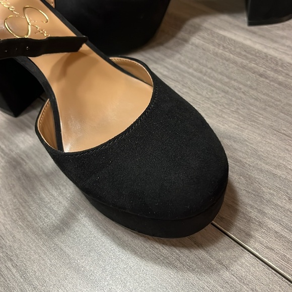 Jessica Simpson suede ankle strap platform heels. Worn 1 time. Great for holiday - Picture 3 of 5